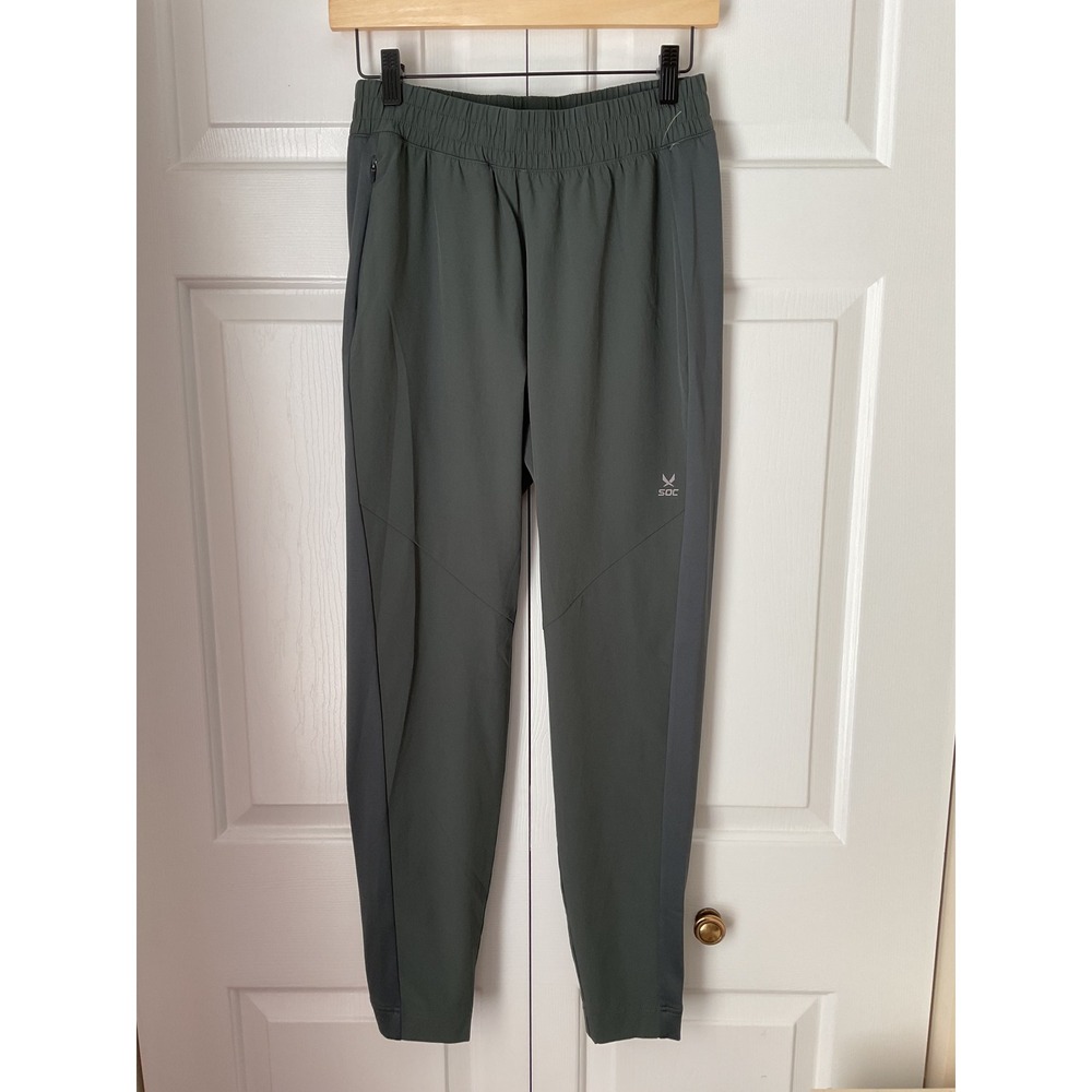 SOC Running Pants Women XS Green TCS Windblock Technical Joggers Gorpcore